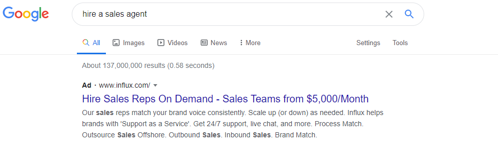 using numbers in Google ads